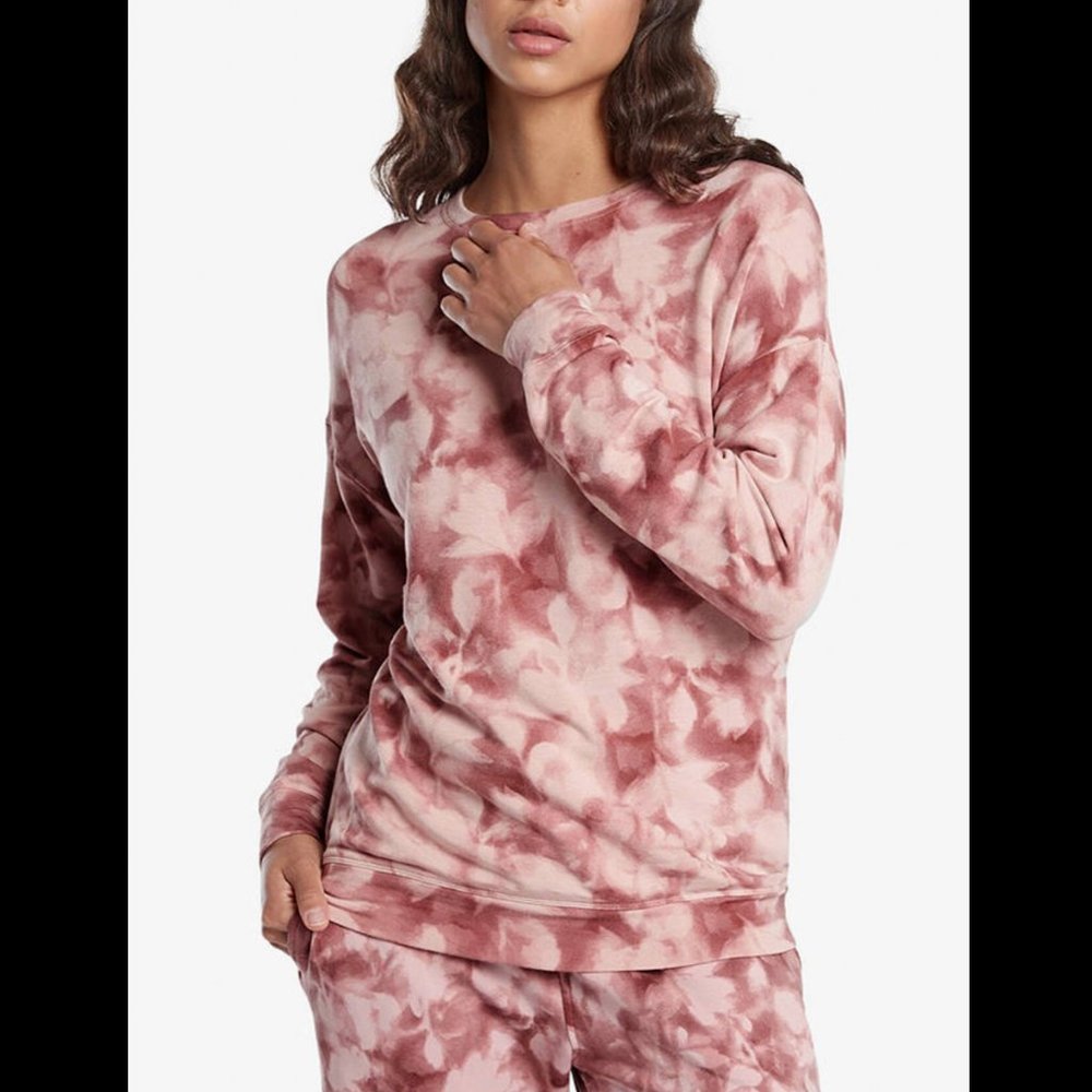 ATHLETA STUDIO TO PINK STREET PRINT BALANCE PULLOVER SWEATSHIRT